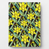 Geel Waardevol Bloemen Patroon Fotoplaat (voorkant)