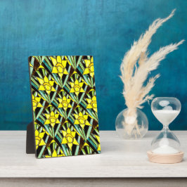 Geel Waardevol Bloemen Patroon Fotoplaat