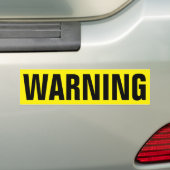 Geel waarschuwingsbord op duurzame vinylsticker bumpersticker (Op auto)