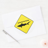 Geel "waarschuwingsbord" ronde sticker (Envelop)