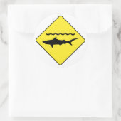 Geel "waarschuwingsbord" ronde sticker (Tas)