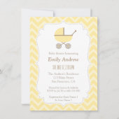 Geel Wandelen Moderne Geslachtsneutrale Baby Showe Kaart (Voorkant)