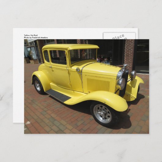 Geel warm staafje briefkaart (Voorkant / Achterkant)