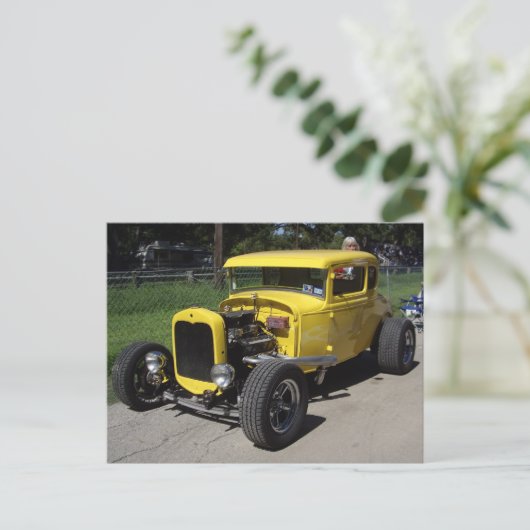 Geel warm staafje briefkaart (Staand voorkant)