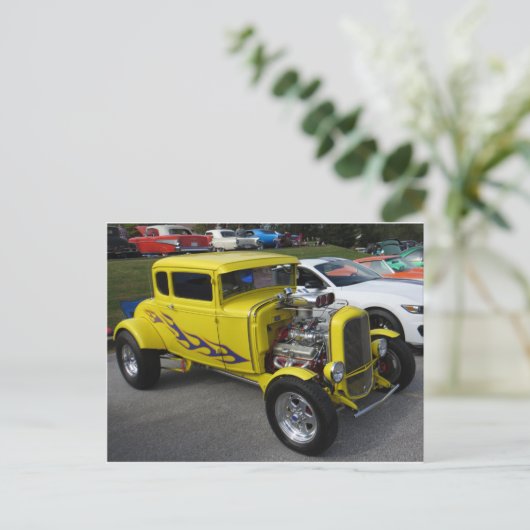 Geel warm staafje briefkaart (Staand voorkant)