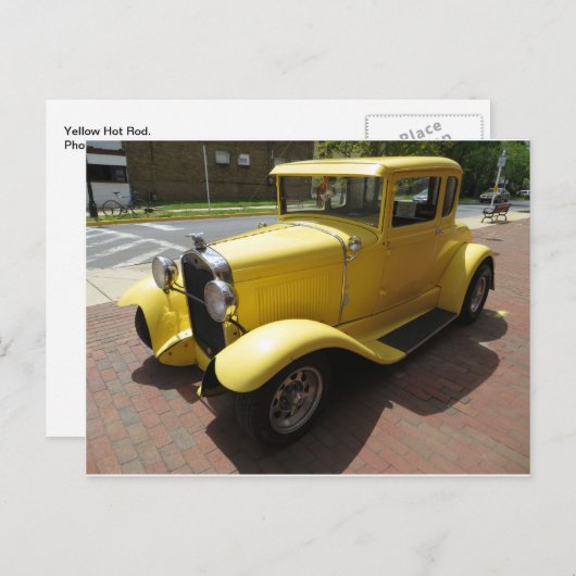 Geel warm staafje briefkaart (Voorkant / Achterkant)