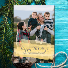 Geel Watercolor Pensioenstreek Vakantiefoto Kaart