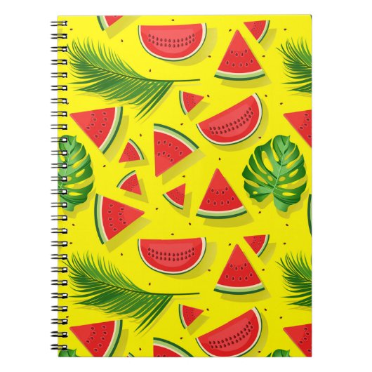 Geel watermeloen Leaf Notitieboek (Voorkant)
