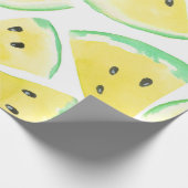 Geel watermeloenpatroon cadeaupapier (Hoek)