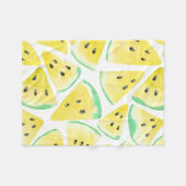 Geel watermeloenpatroon fleece deken (Voorkant (Horizontaal))