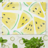 Geel watermeloenpatroon theedoek (Gevouwen)
