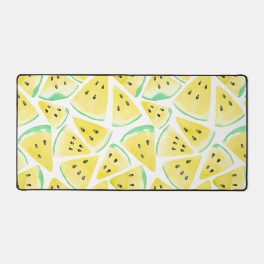 Geel watermeloensnijpapier bureaumat (Voorkant)