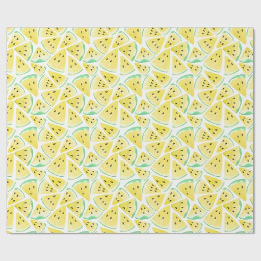 Geel watermeloensnijpapier cadeaupapier (Vlak)
