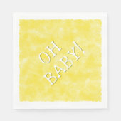 Geel Waterverf aangepaste tekst Baby shower op Bab Servet (Voorkant)