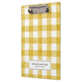 Geel Waterverf Buffalo Plaid Gepersonaliseerd Klembord (Links)