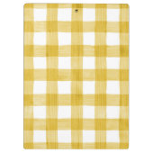 Geel Waterverf Buffalo Plaid Gepersonaliseerd Klembord (Achterkant)