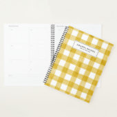 Geel Waterverf Buffalo Plaid Gepersonaliseerd Planner (Display)