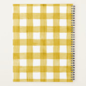 Geel Waterverf Buffalo Plaid Gepersonaliseerd Planner (Achterkant)