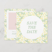 Geel Waterverf Elegant Bloem Bruiloft Save The Date (Voorkant / Achterkant)