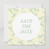 Geel Waterverf Elegant Bloem Bruiloft Save The Date (Voorkant)