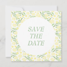 Geel Waterverf Elegant Bloem Bruiloft