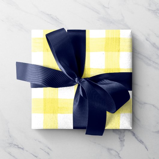 Geel Waterverf Gingham-pakpapier Cadeaupapier