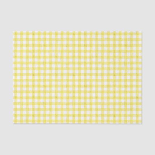 Geel Waterverf Gingham-weefselpapier Tissuepapier (Voorkant)