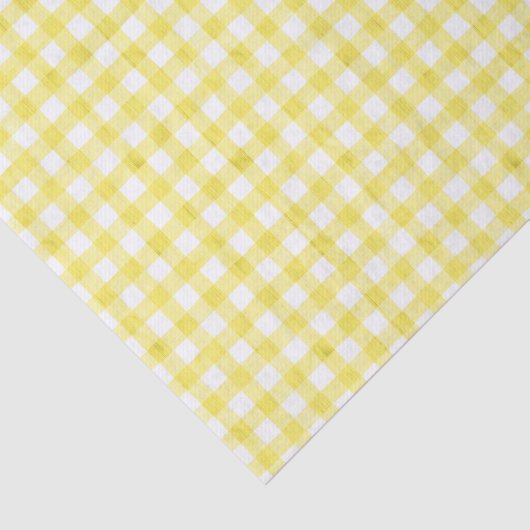Geel Waterverf Gingham-weefselpapier Tissuepapier (Detail)