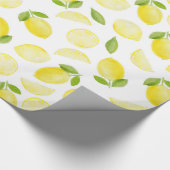 Geel Waterverf Lemon Wrapping Paper Cadeaupapier (Hoek)