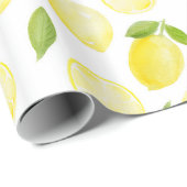 Geel Waterverf Lemon Wrapping Paper Cadeaupapier (Rol Hoek)