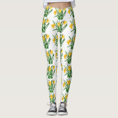 Geel Waterverf met deffodil Leggings (Voorkant)