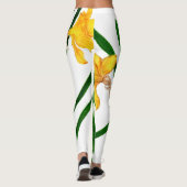 Geel Waterverf met deffodil Leggings (Achterkant)