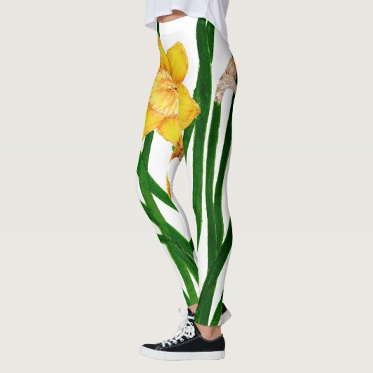 Geel Waterverf met deffodil Leggings (Links)