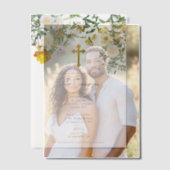 Geel Waterverf Roos Bloem Vloertuinjongen Baptisme Vellum Uitnodigingen (Offset (Koppel))