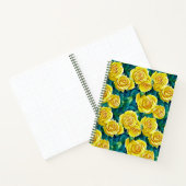 Geel Waterverf Roos Pattern Journal Notitieboek (Binnen)