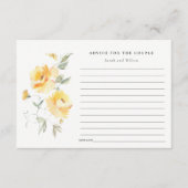 Geel Waterverf Roos Vloeradvies voor paar Informatiekaartje (Voorkant)