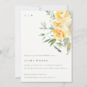 Geel Waterverf Roos VloerbundelBaby shower Kaart (Voorkant)