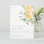 Geel Waterverf Roos VloerbundelBaby shower Kaart (Staand voorkant)