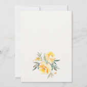 Geel Waterverf Roos VloerbundelBaby shower Kaart (Achterkant)