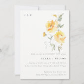 Geel Waterverf Roos VloerbundelVerloving Kaart (Voorkant)