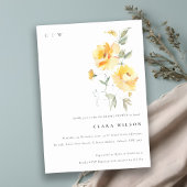 Geel Waterverf Roos VloerbundelVrijgezellenfeest Kaart