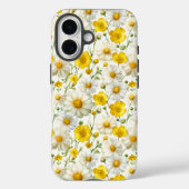 Geel waterverf wildbloempatroon Case-Mate iPhone case (Achterkant)