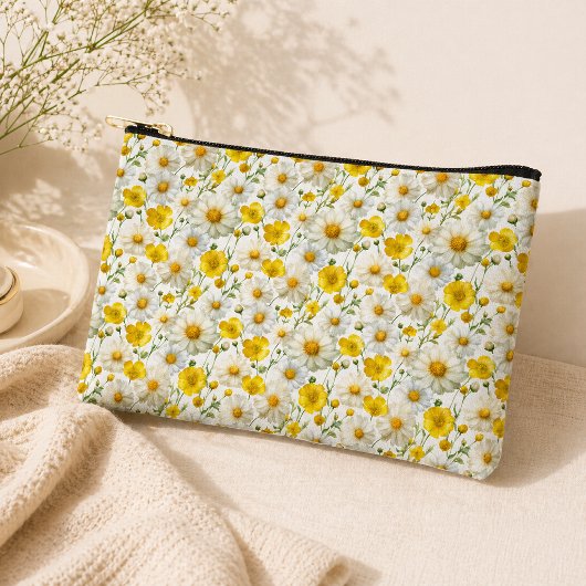 Geel waterverf wildbloempatroon etui