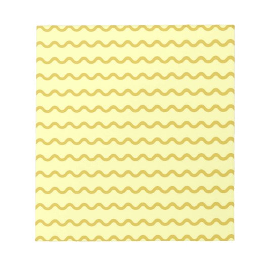 Geel Wavy Stripe Minimalistisch Modern Design Notitieblok (Voorkant)