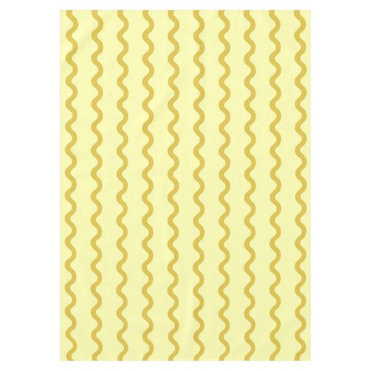 Geel Wavy Stripe Minimalistische Moderne Dining De Tafelkleed (Voorkant)