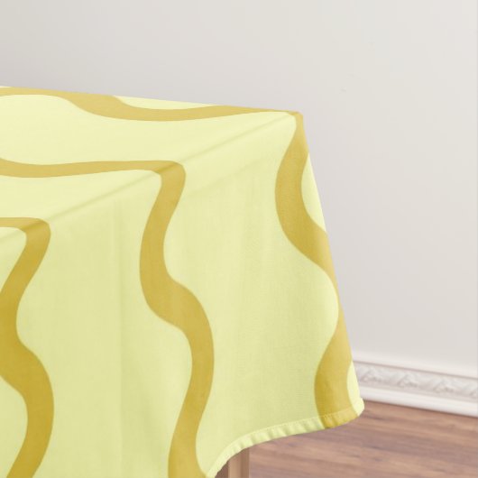 Geel Wavy Stripe Minimalistische Moderne Dining De Tafelkleed (Voorbeeld)
