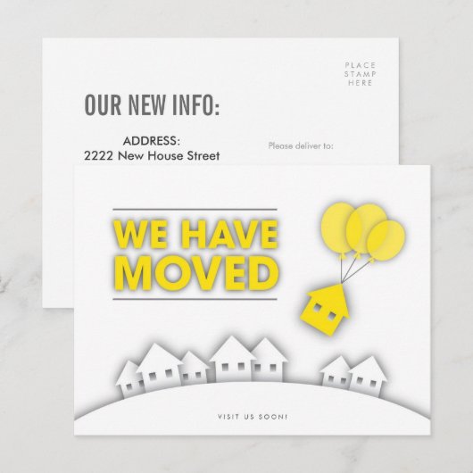 Geel we hebben Briefkaart over woningen verplaatst (Voorkant / Achterkant)