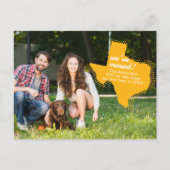 Geel We hebben verplaatst - Dotted Texas Bewegen Briefkaart (Voorkant)