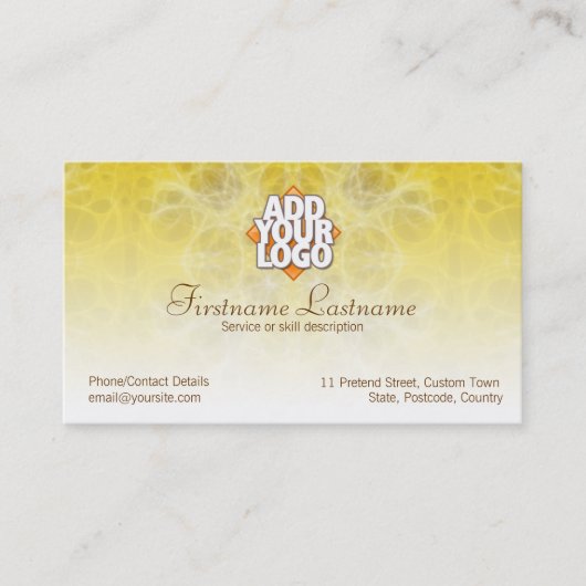 Geel webVisitekaartje Visitekaartje (Voorkant)