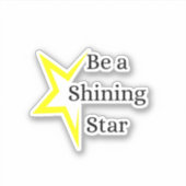 Geel Wees een glanzende ster vinyl Sticker (Voorkant)
